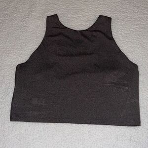 Athleta crop gray sports bra small